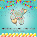 Mint to Be From Miss to Mrs Heart Satin Foil Balloon Bouquet 5-pk