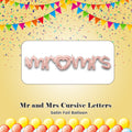 Mr and Mrs Cursive Letters Satin Foil Balloon 59x10-in