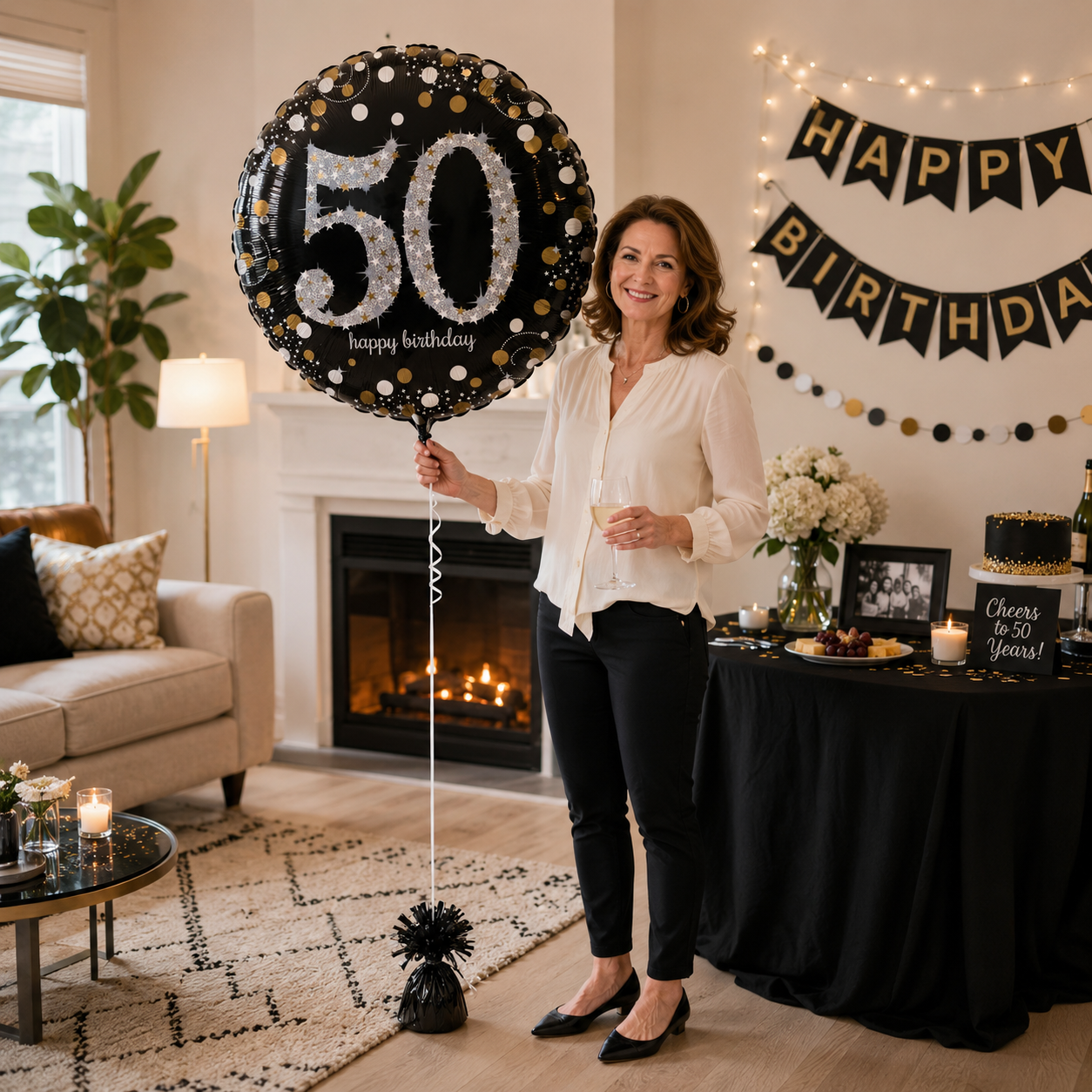 Sparkling Celebration 50 Round Satin Foil Balloon 18-in