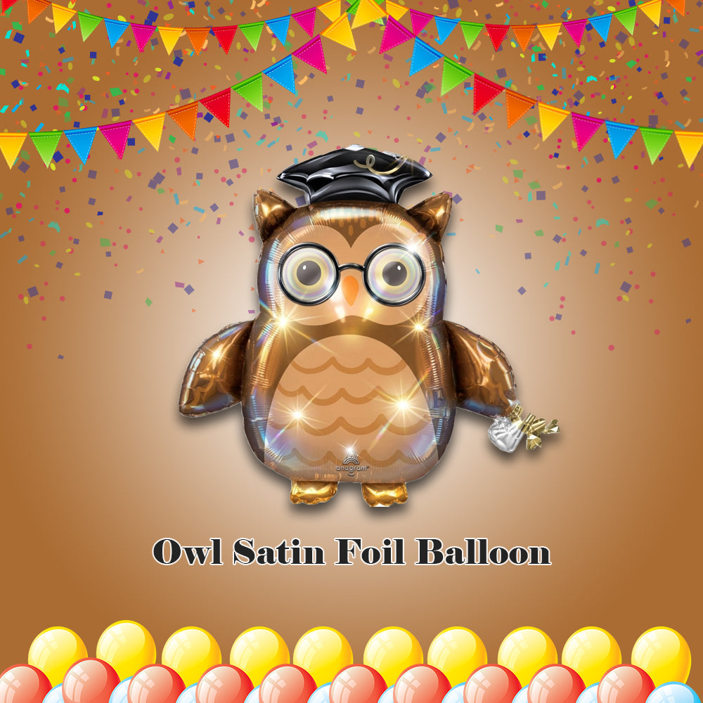 Owl Satin Foil Balloon 32-in