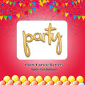 Party Cursive Letters Satin Foil Balloon 39x31-in