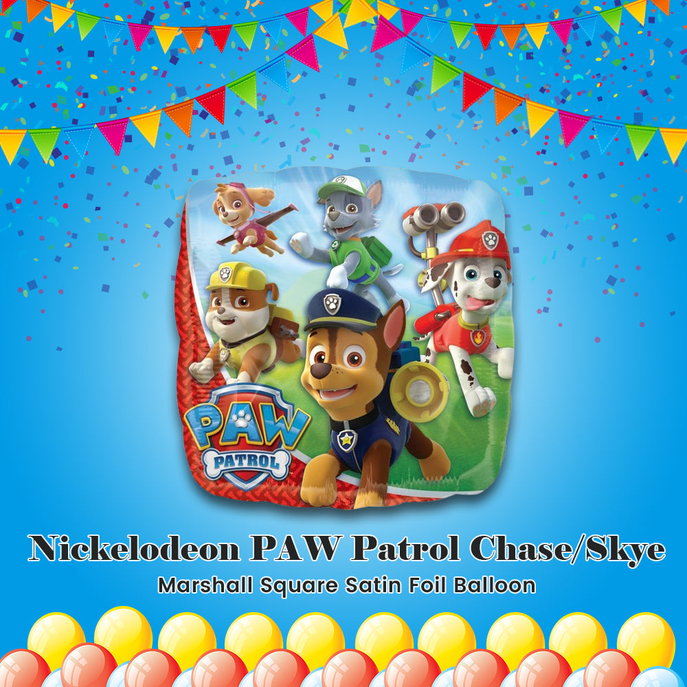 Nickelodeon PAW Patrol Chase/Skye/Marshall Square Satin Foil Balloon 17-in