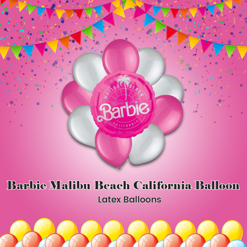 Barbie Malibu Beach California Balloon Bouquet with Latex Balloons 10-pk