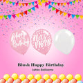 Blush Birthday Happy Birthday Round Latex Balloons 12-in 15-pk