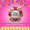 Welcome Home Round Satin Foil Balloon Bouquet with Latex Balloons 10-pk