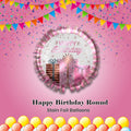 Happy Birthday Round Satin Foil Balloon with Fringe 28-in