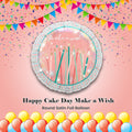 Happy Cake Day Make a Wish Round Satin Foil Balloon 18-in