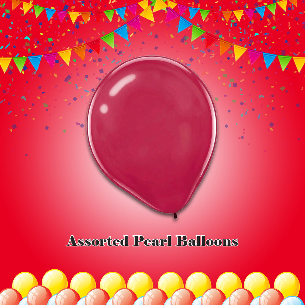 Assorted Pearl Balloons 12-in 72-pk