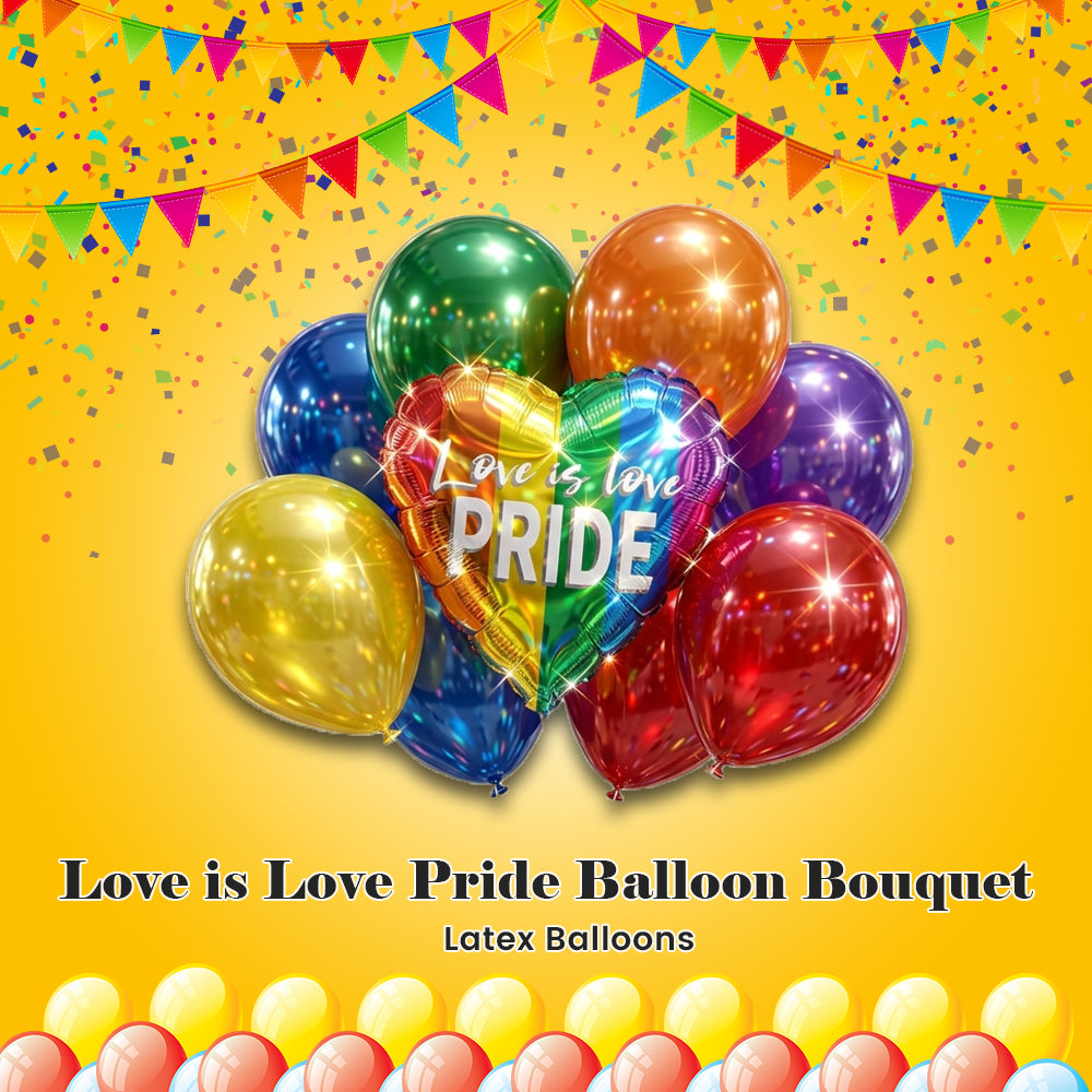 Love is Love Pride Balloon Bouquet with Latex Balloons 7-pk