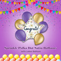 Congrats Star Confetti Sprinkle Polka Dot Satin Foil Balloon Bouquet with Latex Balloons 7-pk
