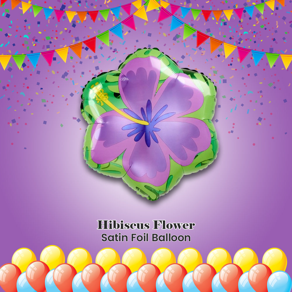 Hibiscus Flower Satin Foil Balloon 18-in