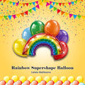 Rainbow Supershape Balloon Bouquet with Latex Balloons 7-pk