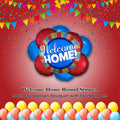 Welcome Home Round Striped Satin Foil Balloon Bouquet with Foil Balloons 9-pk