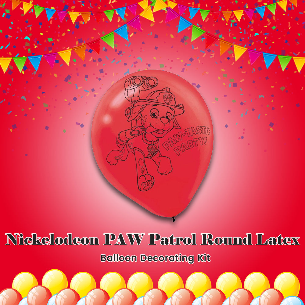 Nickelodeon PAW Patrol Round Latex Balloon Decorating Kit 12-in 6-pk
