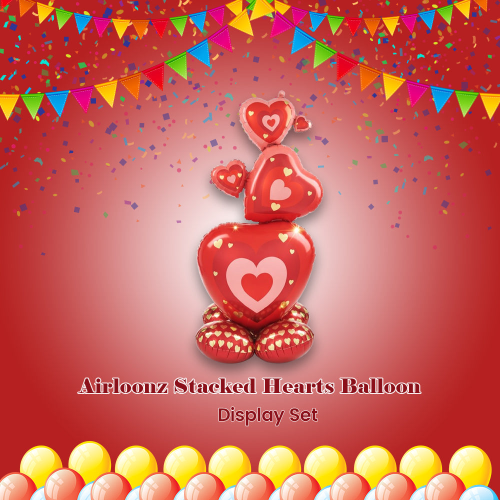 Airloonz Stacked Hearts Balloon Display Set