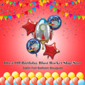 Blast Off Birthday Blast Rocket Ship/Star Satin Foil Balloon Bouquet 5-pk
