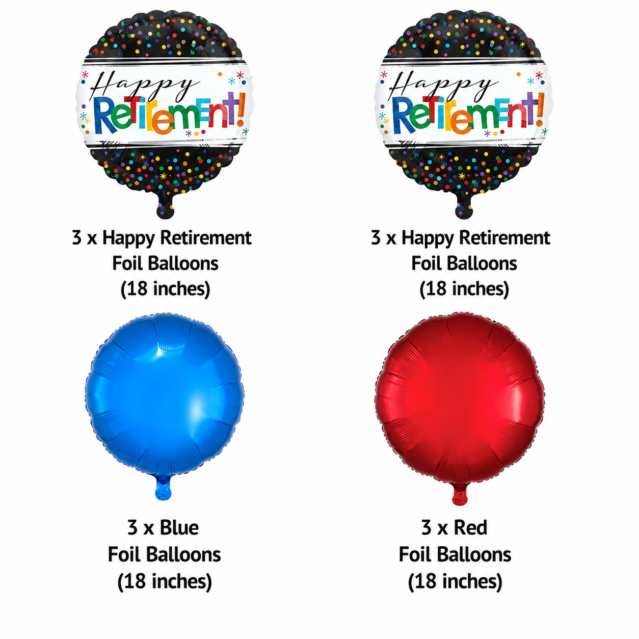 Happy Retirement Round Polka Dot Satin Foil Balloon 12-pk