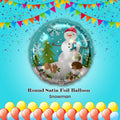Round Satin Foil Balloon 18-in Snowman