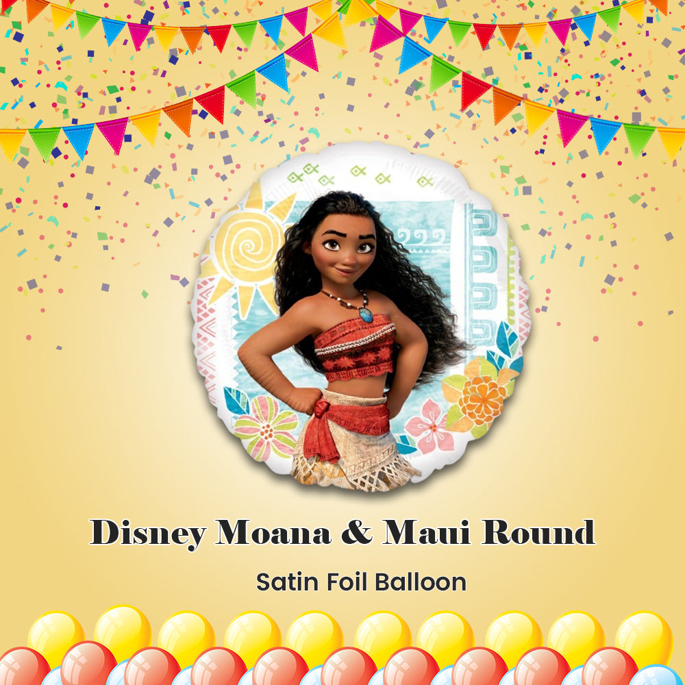 Disney Moana & Maui Round Satin Foil Balloon 17-in