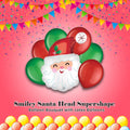 Smiley Santa Head Supershape Balloon Bouquet with Latex Balloons 7-pk