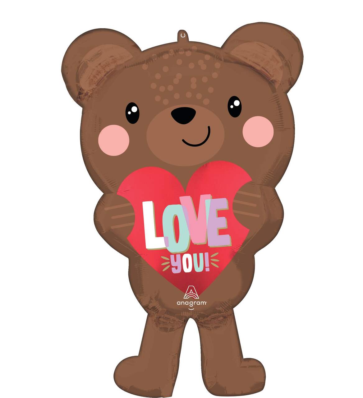 Love You Teddy Bear Satin Foil Balloon 30-in