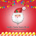 Smiley Satin Santa Head Mini-Shaped Foil Balloon