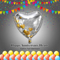 Happy Anniversary Heart Satin Foil Balloon 17-in