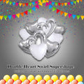 Double Heart Swirl Supershape Balloon Bouquet with Heart Foil Balloons 9-pk