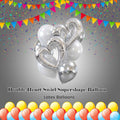 Double Heart Swirl Supershape Balloon Bouquet with Latex Balloons 7-pk