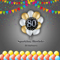 80 Sparkling Birthday Balloon Bouquet with Latex Balloons 10-pk