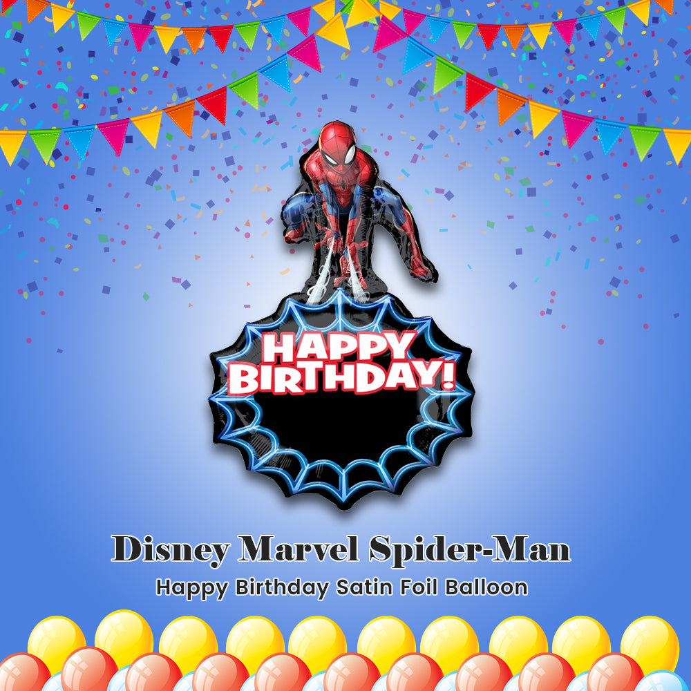 Disney Marvel Spider-Man Happy Birthday Satin Foil Balloon 34-in