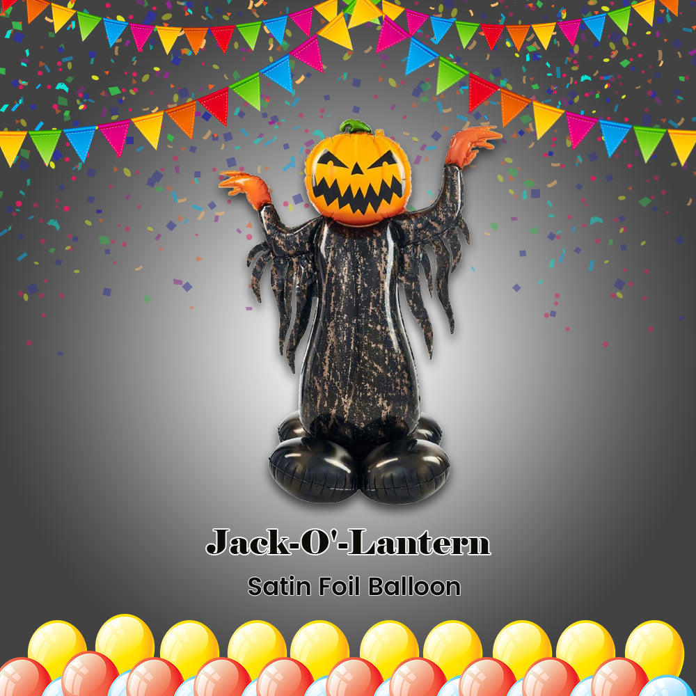Jack-O'-Lantern Satin Foil Balloon 52-in