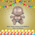 Baby Satin Sitting Foil Balloon 15-in