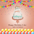 Happy Cake Day Happy Birthday Birthday Cake Satin Foil Balloon 28-in