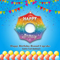 Happy Birthday Round/Cupcake Satin Foil Balloon 32-in