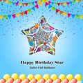 Happy Birthday Star Satin Foil Balloon 18-in
