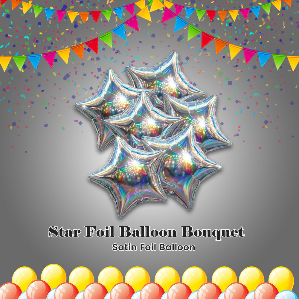 Star Foil Balloon Bouquet 6-pk
