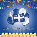 St. Jean Baptiste Flag Supershape Balloon Bouquet with Latex Balloons 7-pk