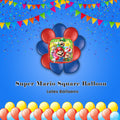 Super Mario Square Balloon Bouquet with Latex Balloons 10-pk