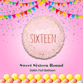 Sweet Sixteen Round Satin Foil Balloon 17-in