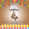 Baby Shower Teddy Bear & Umbrella Satin Foil Balloon 49-in