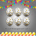 Round Transparent Confetti Latex Balloons 12-in 6-pk
