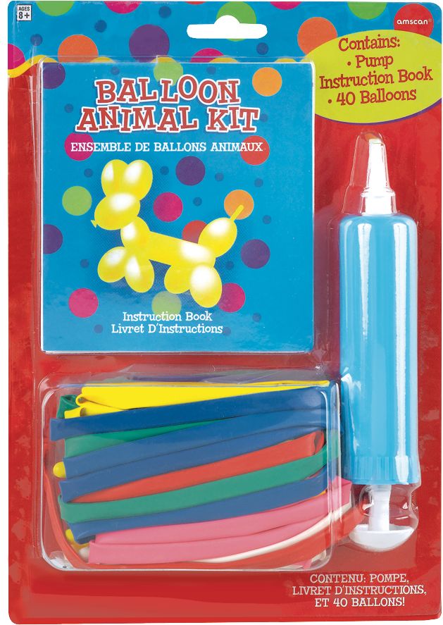 Latex Animal Twist & Shape Balloon Kit with Pump & Book 11-in 40-pk