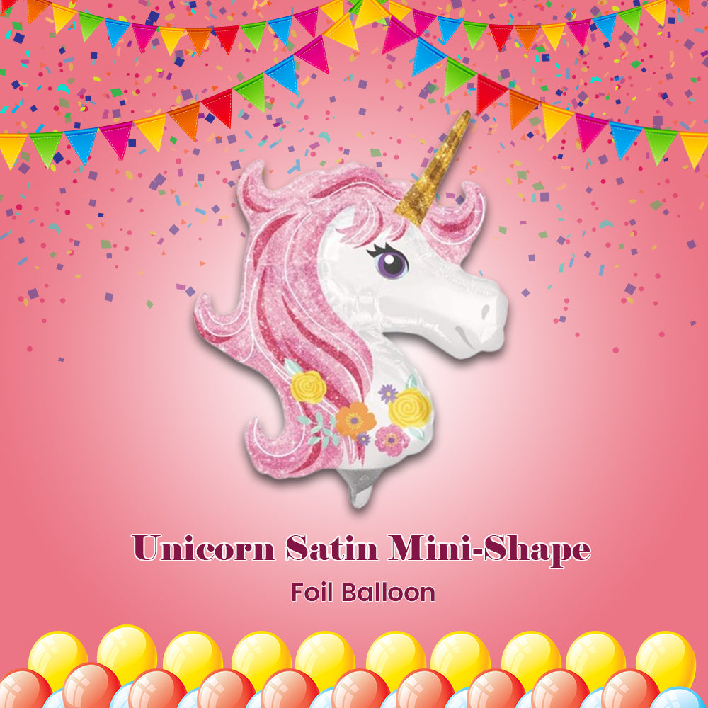 Unicorn Satin Mini-Shape Foil Balloon