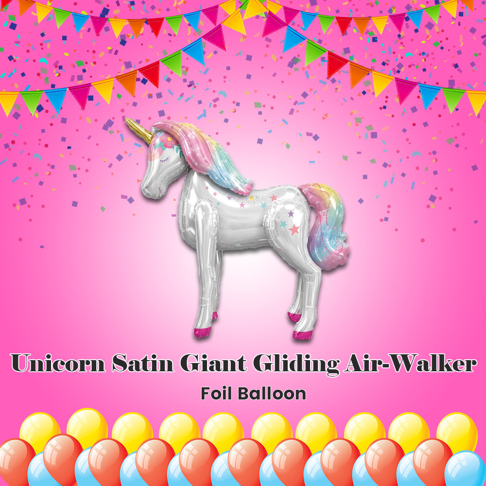 Unicorn Satin Giant Gliding Air-Walker Foil Balloon 42-in