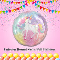 Unicorn Round Satin Foil Balloon 18-in