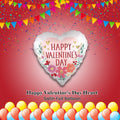 Happy Valentine's Day Heart Satin Foil Balloon 28-in