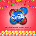 Welcome Home Round Striped Satin Foil Balloon Bouquet with Foil Balloons 5-pk
