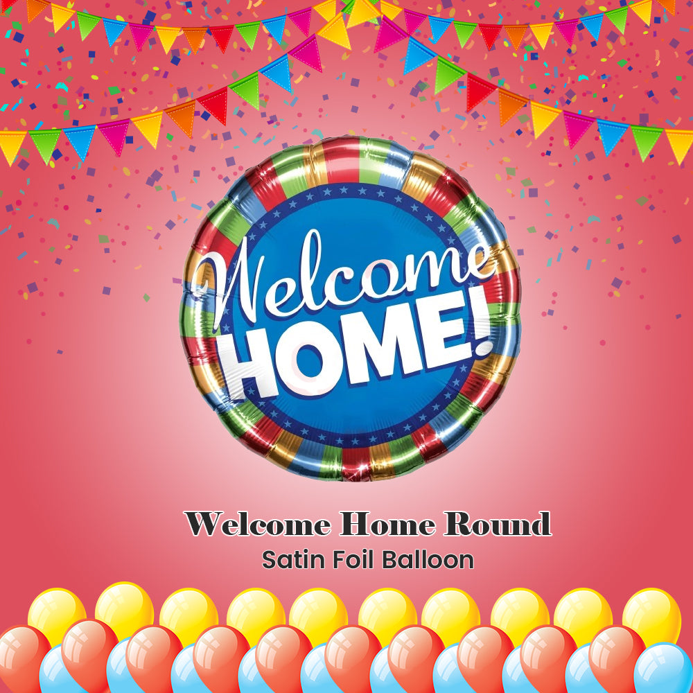 Welcome Home Round Satin Foil Balloon 32-in