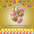 Cheers Champagne Wine Glass Supershape Balloon Bouquet with Pearl Latex Balloons 7-pk